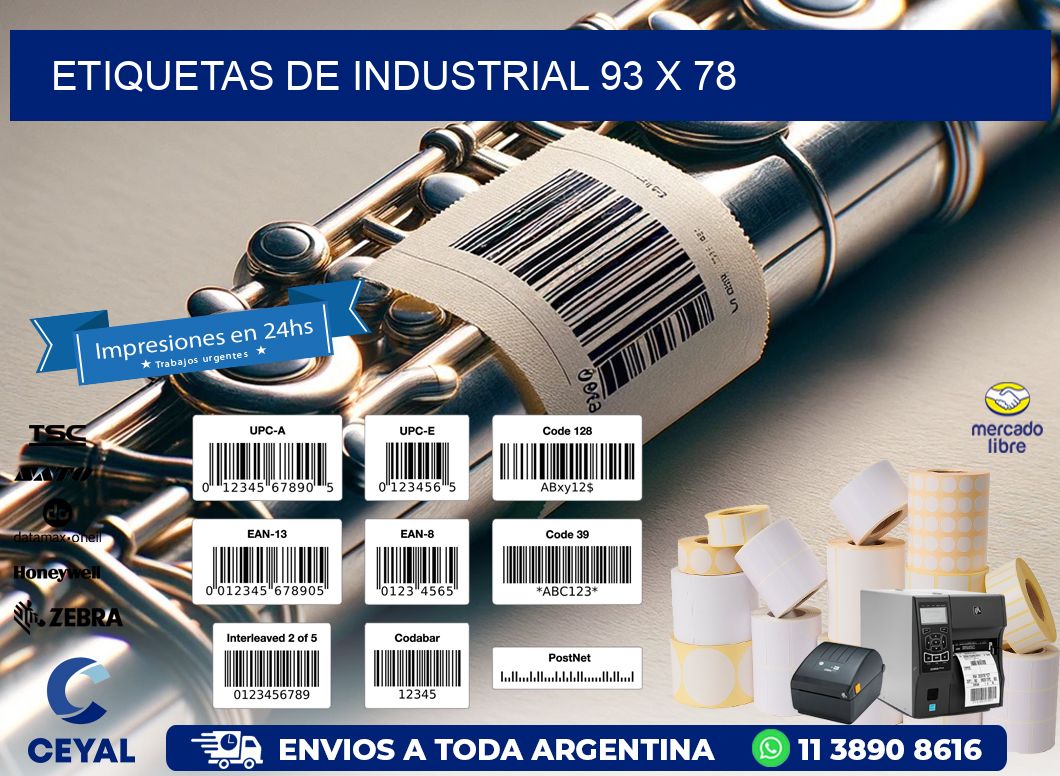 etiquetas de industrial 93 x 78