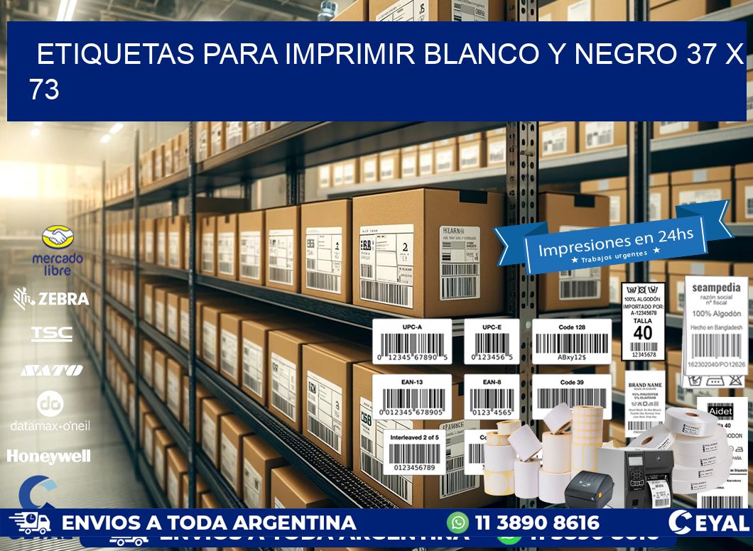 etiquetas para imprimir blanco y negro 37 x 73