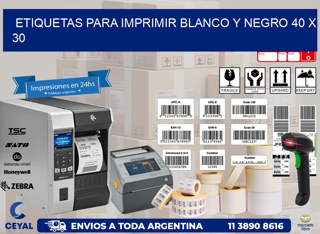 etiquetas para imprimir blanco y negro 40 x 30