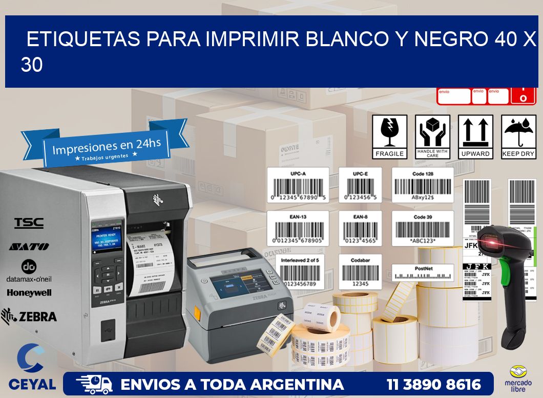 etiquetas para imprimir blanco y negro 40 x 30