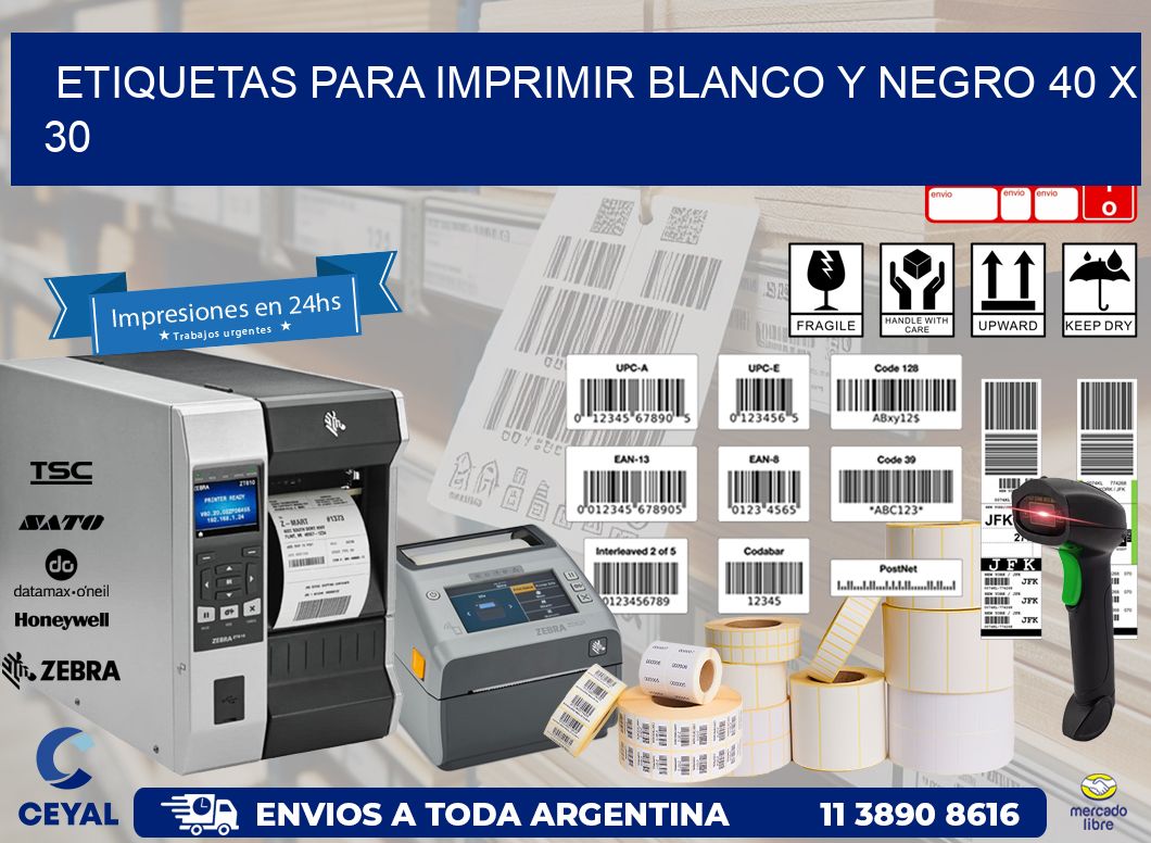 etiquetas para imprimir blanco y negro 40 x 30