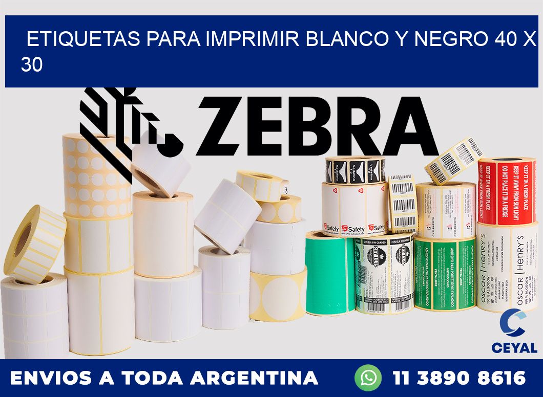 etiquetas para imprimir blanco y negro 40 x 30