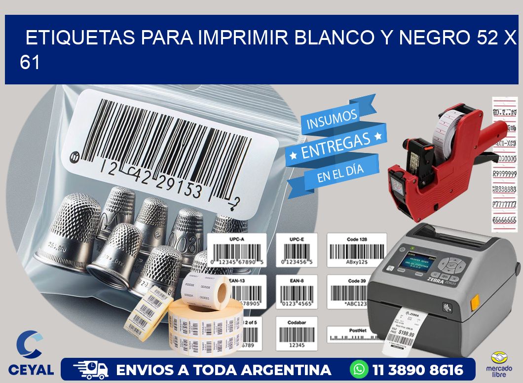 etiquetas para imprimir blanco y negro 52 x 61