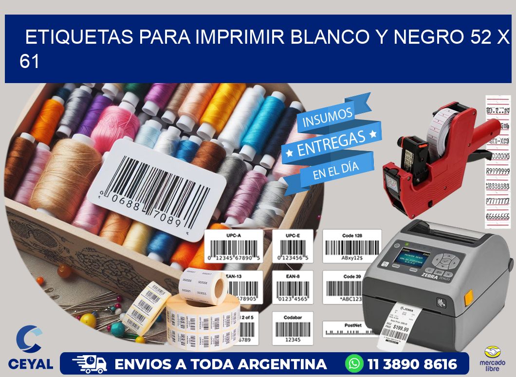 etiquetas para imprimir blanco y negro 52 x 61