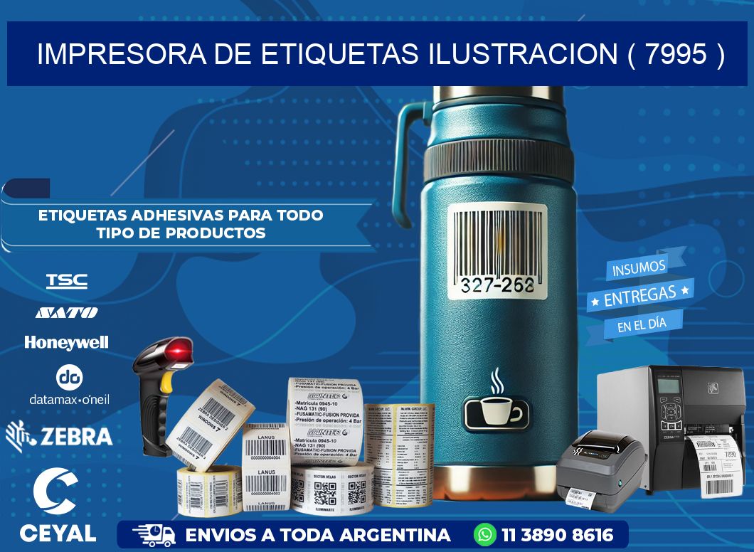 impresora de etiquetas ilustracion ( 7995 )