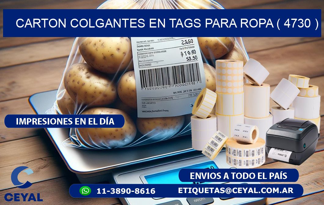 CARTON COLGANTES EN TAGS PARA ROPA ( 4730 )