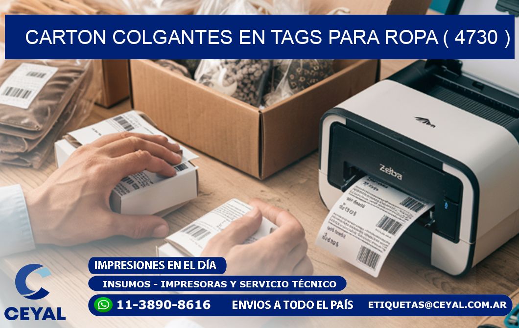 CARTON COLGANTES EN TAGS PARA ROPA ( 4730 )