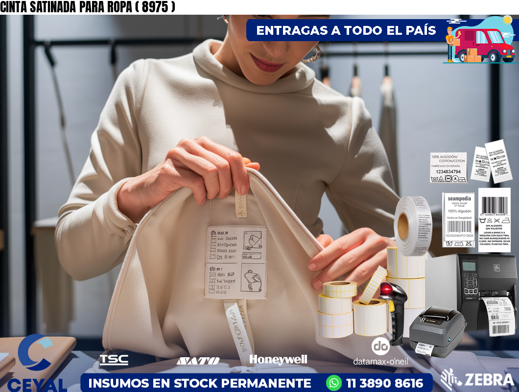 CINTA SATINADA PARA ROPA ( 8975 )