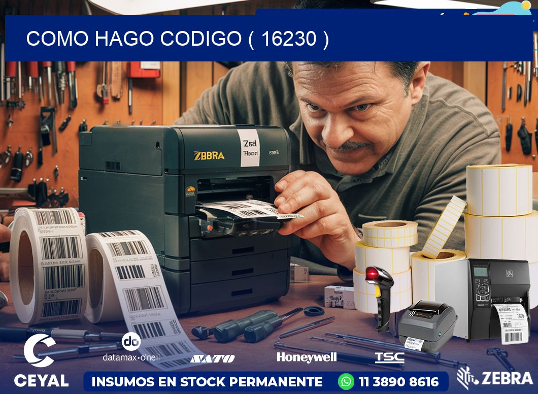 COMO HAGO CODIGO ( 16230 )