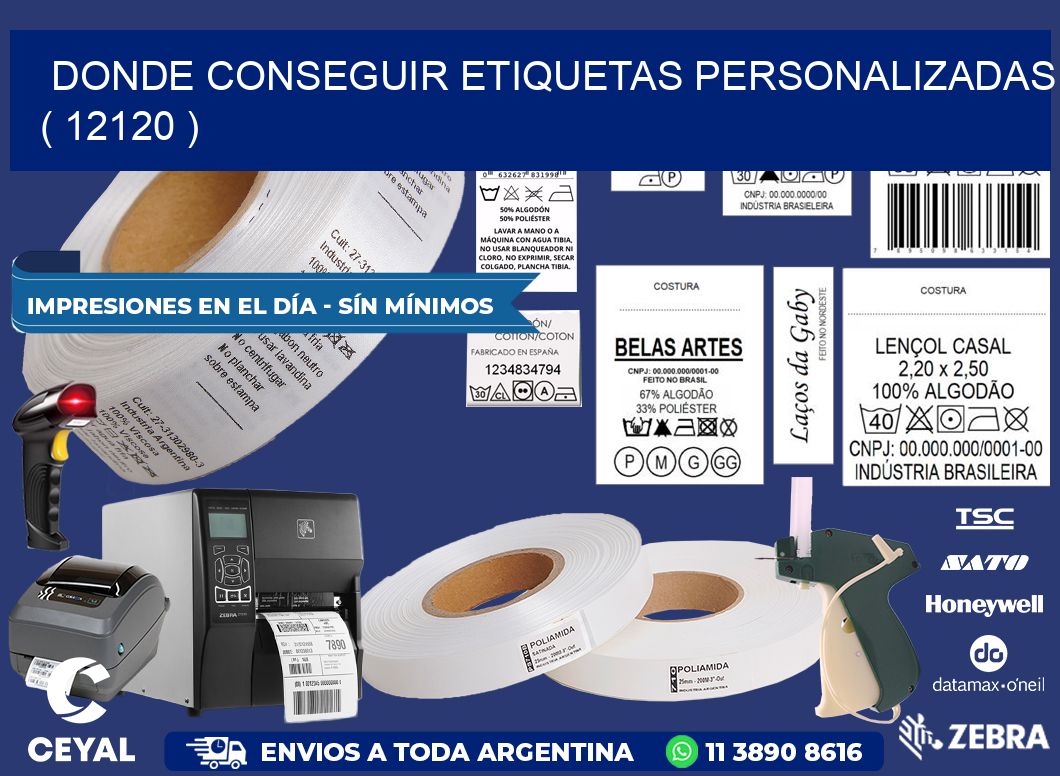 DONDE CONSEGUIR ETIQUETAS PERSONALIZADAS ( 12120 )