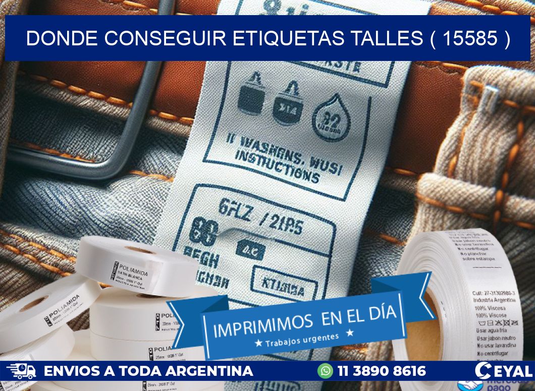 DONDE CONSEGUIR ETIQUETAS TALLES ( 15585 )