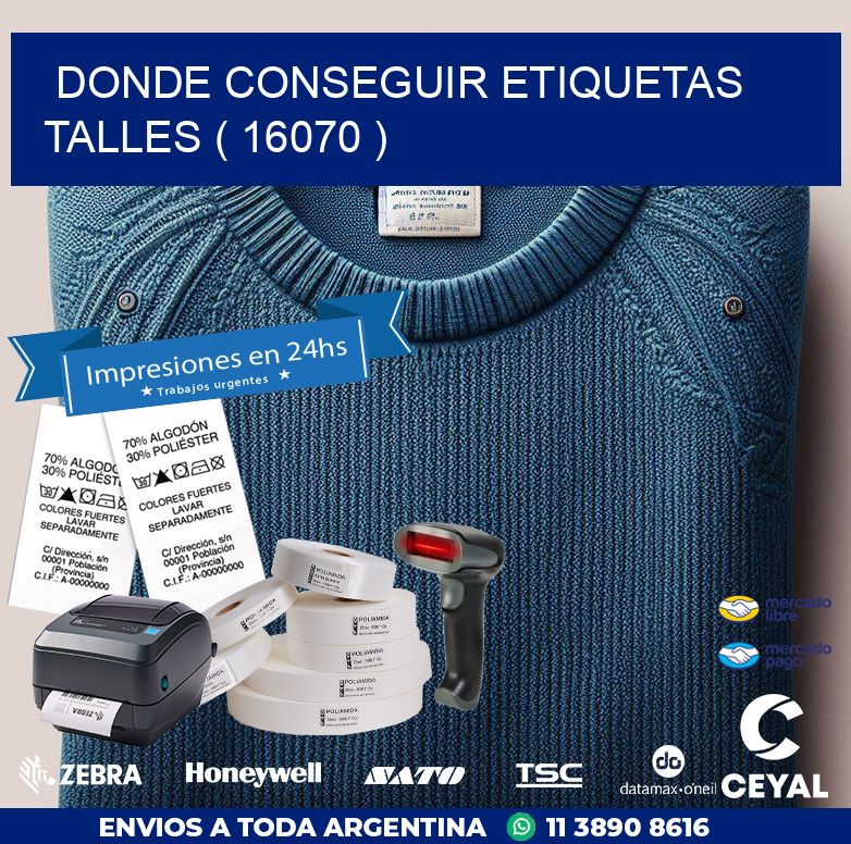 DONDE CONSEGUIR ETIQUETAS TALLES ( 16070 )