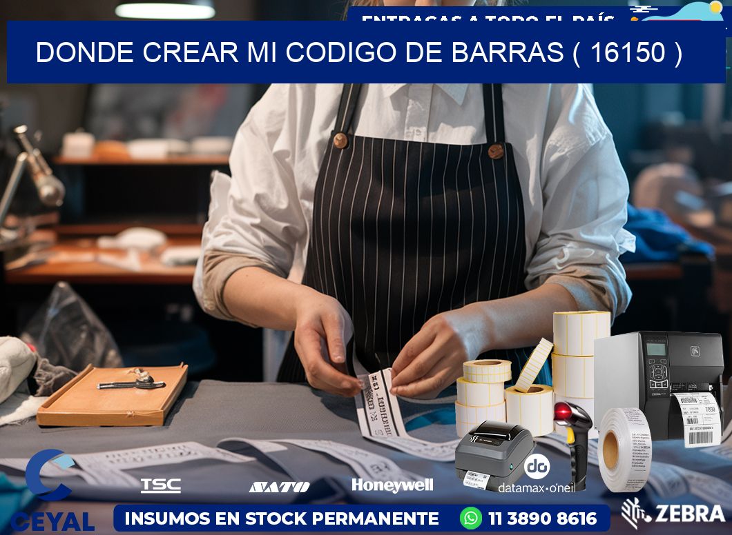 DONDE CREAR MI CODIGO DE BARRAS ( 16150 )