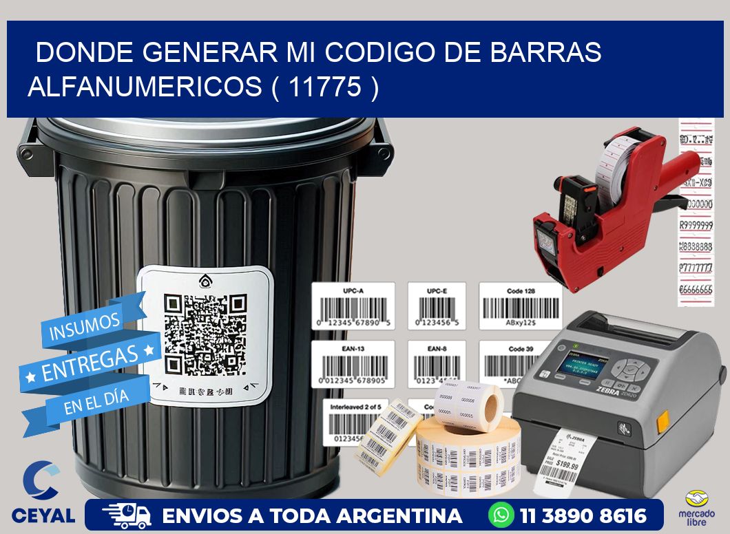 DONDE GENERAR MI CODIGO DE BARRAS ALFANUMERICOS ( 11775 )
