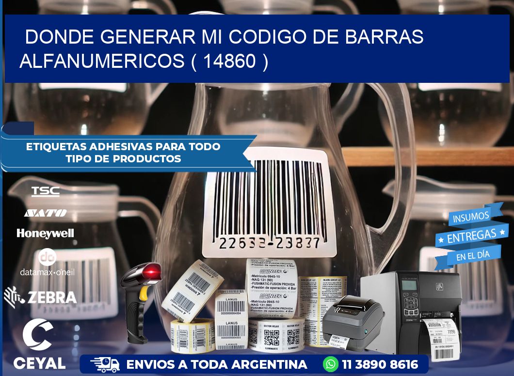 DONDE GENERAR MI CODIGO DE BARRAS ALFANUMERICOS ( 14860 )