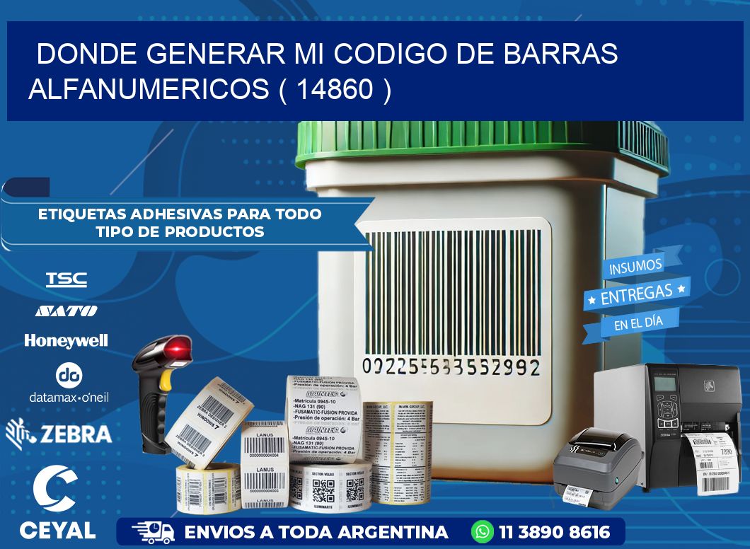 DONDE GENERAR MI CODIGO DE BARRAS ALFANUMERICOS ( 14860 )