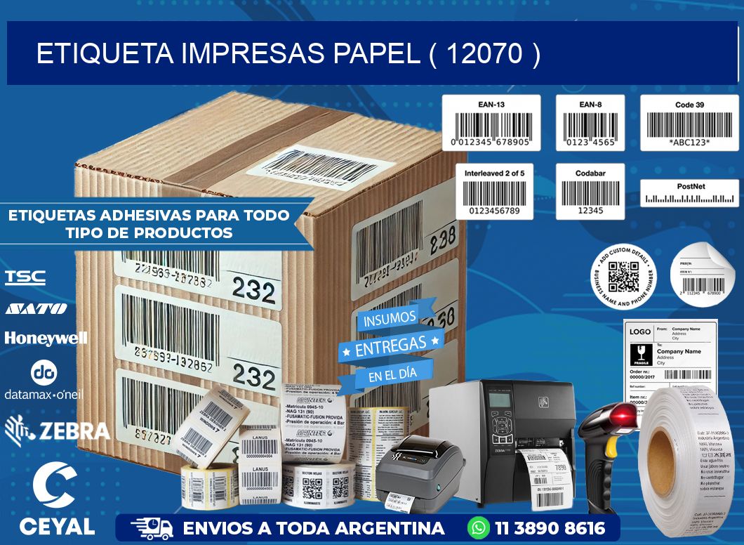 ETIQUETA IMPRESAS PAPEL ( 12070 )