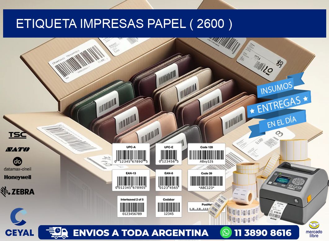 ETIQUETA IMPRESAS PAPEL ( 2600 )