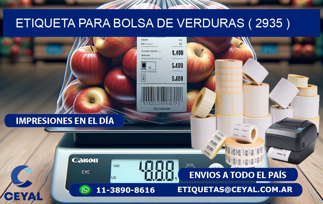 ETIQUETA PARA BOLSA DE VERDURAS ( 2935 )