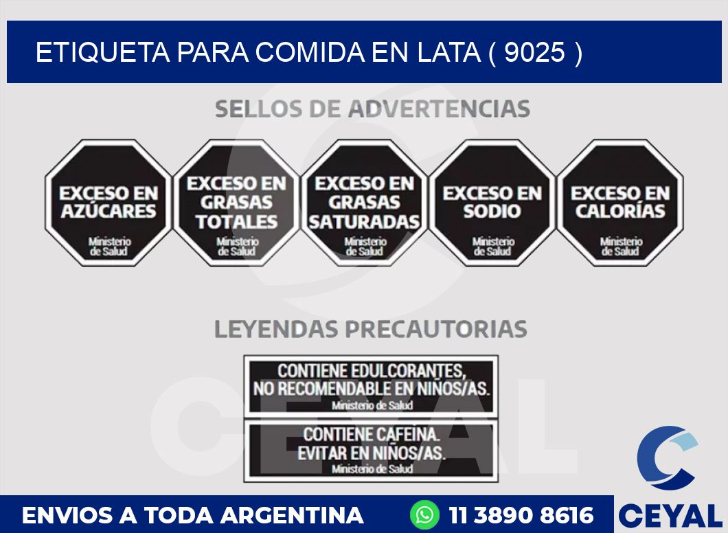 ETIQUETA PARA COMIDA EN LATA ( 9025 )
