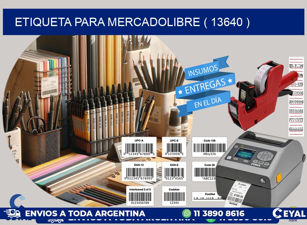 ETIQUETA PARA MERCADOLIBRE ( 13640 )