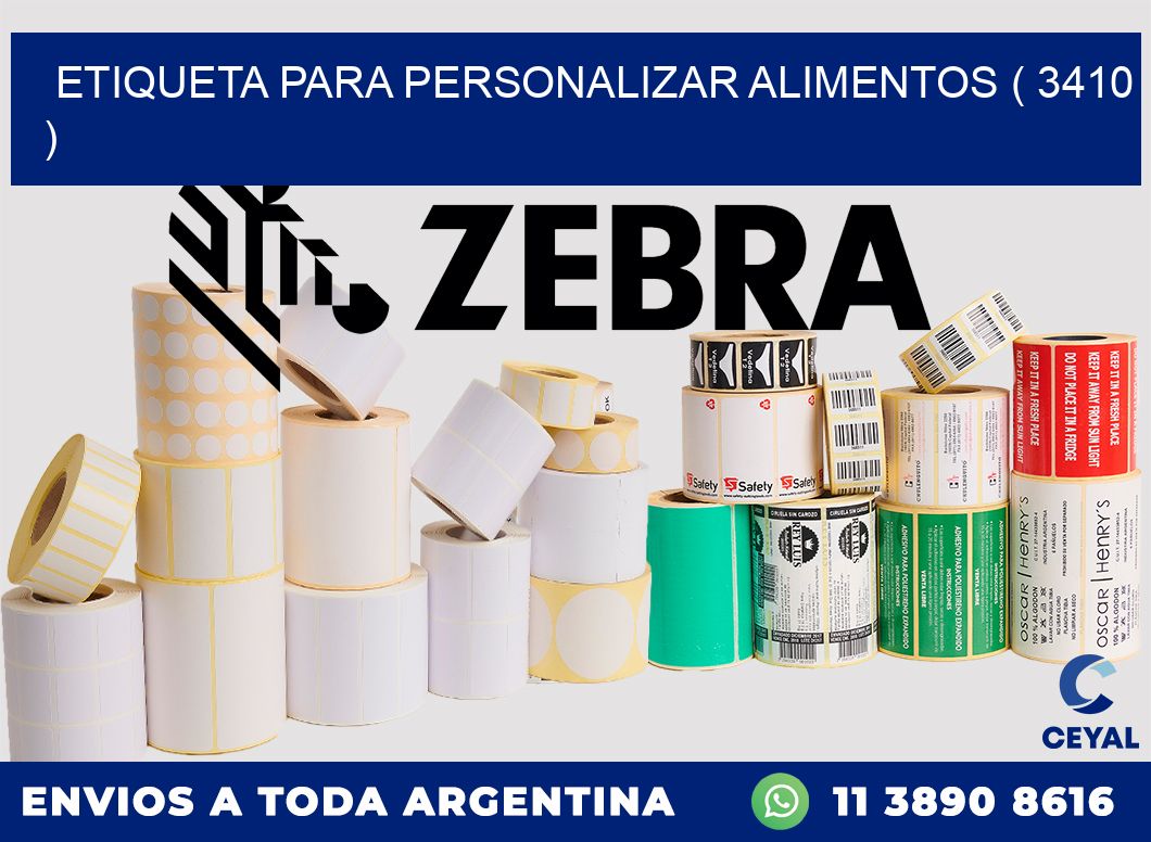 ETIQUETA PARA PERSONALIZAR ALIMENTOS ( 3410 )