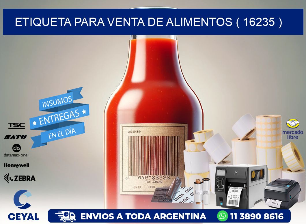 ETIQUETA PARA VENTA DE ALIMENTOS ( 16235 )