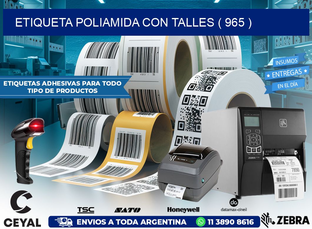 ETIQUETA POLIAMIDA CON TALLES ( 965 )