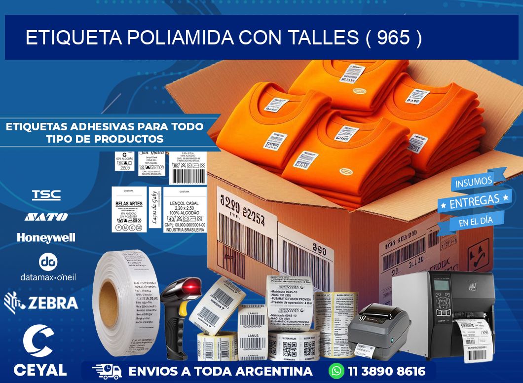 ETIQUETA POLIAMIDA CON TALLES ( 965 )