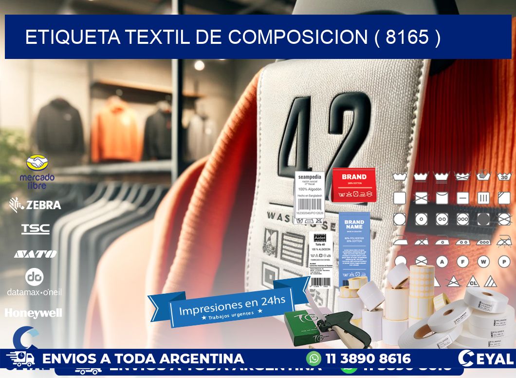 ETIQUETA TEXTIL DE COMPOSICION ( 8165 )