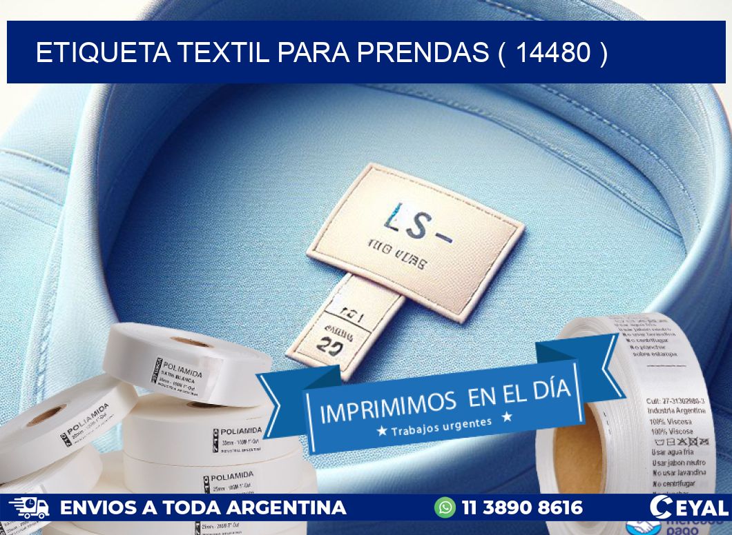 ETIQUETA TEXTIL PARA PRENDAS ( 14480 )
