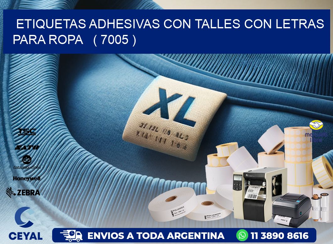 ETIQUETAS ADHESIVAS CON TALLES CON LETRAS PARA ROPA   ( 7005 )