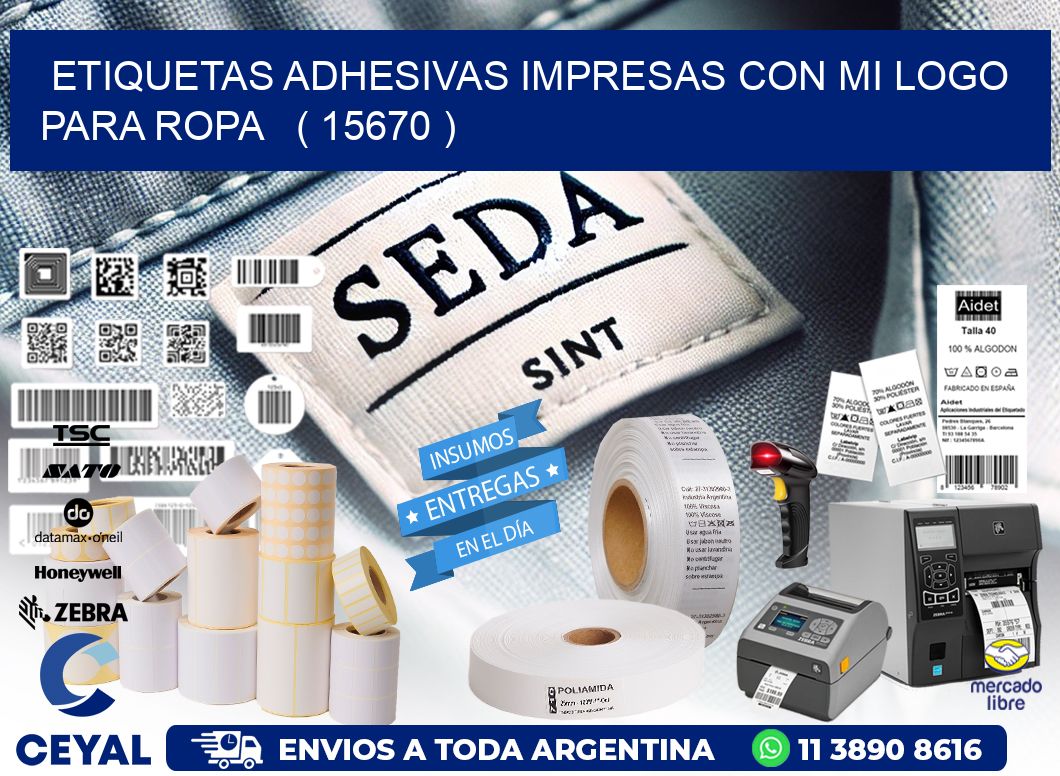 ETIQUETAS ADHESIVAS IMPRESAS CON MI LOGO PARA ROPA ( 15670 )