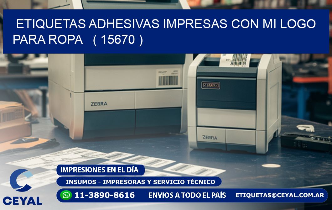 ETIQUETAS ADHESIVAS IMPRESAS CON MI LOGO PARA ROPA ( 15670 )