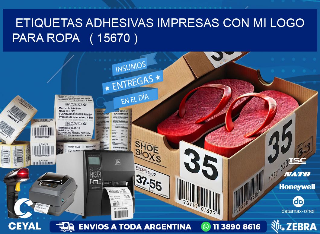 ETIQUETAS ADHESIVAS IMPRESAS CON MI LOGO PARA ROPA ( 15670 )