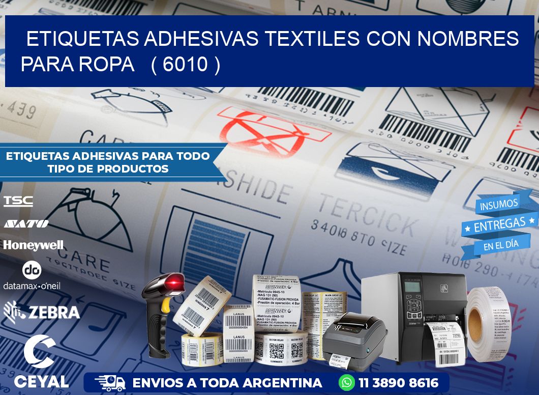 ETIQUETAS ADHESIVAS TEXTILES CON NOMBRES PARA ROPA   ( 6010 )
