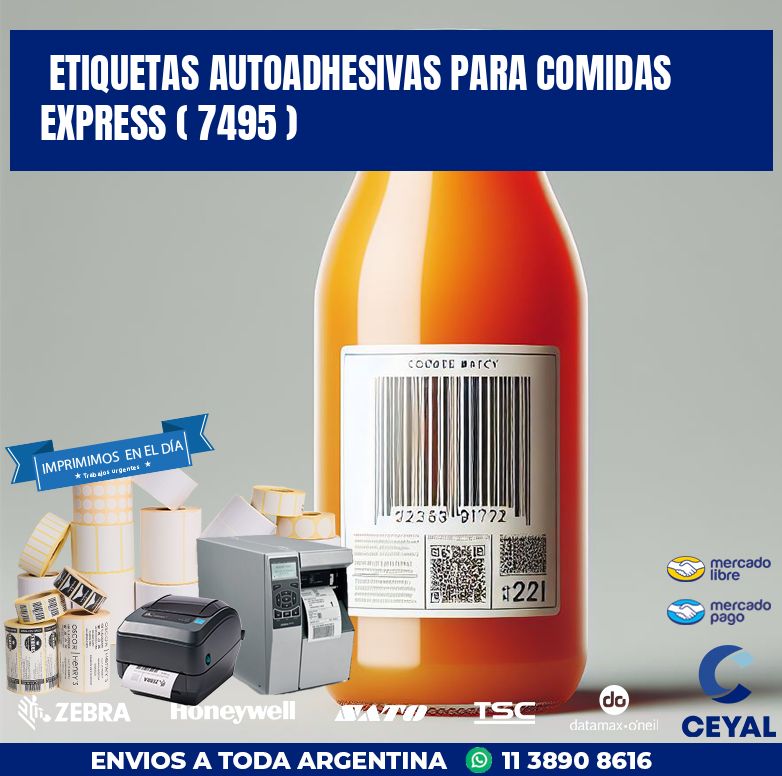 ETIQUETAS AUTOADHESIVAS PARA COMIDAS EXPRESS ( 7495 )