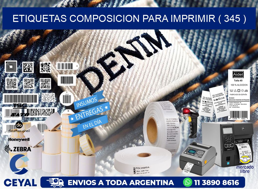 ETIQUETAS COMPOSICION PARA IMPRIMIR ( 345 )