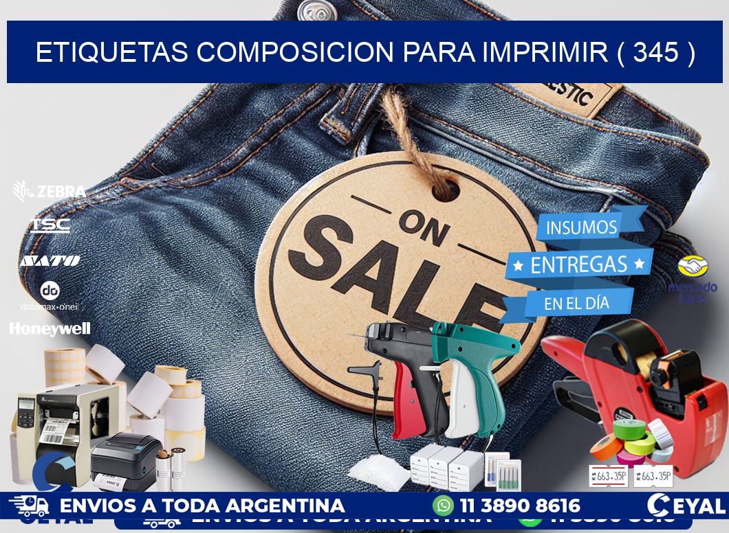 ETIQUETAS COMPOSICION PARA IMPRIMIR ( 345 )