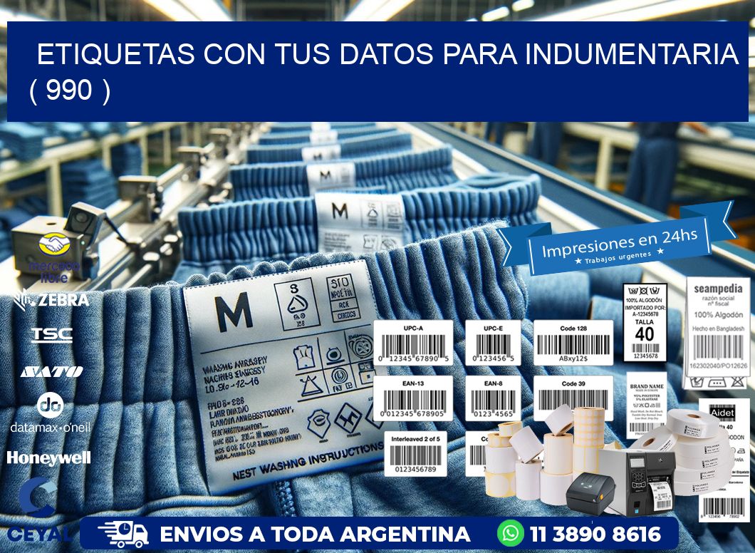 ETIQUETAS CON TUS DATOS PARA INDUMENTARIA ( 990 )