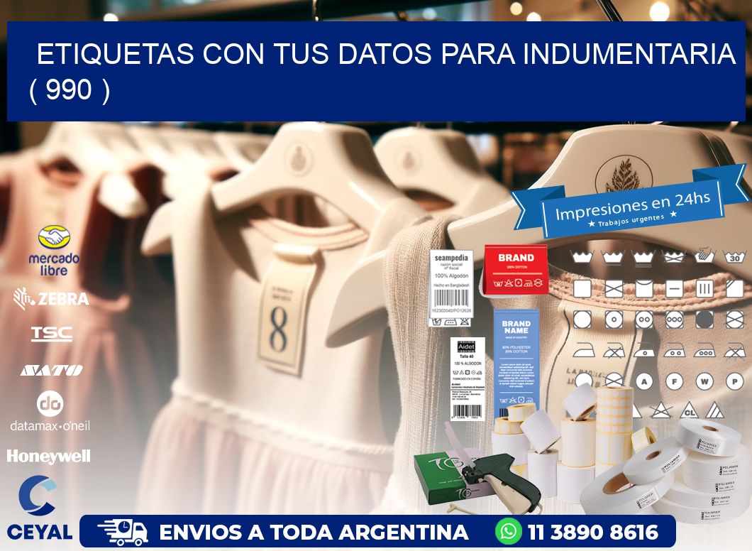 ETIQUETAS CON TUS DATOS PARA INDUMENTARIA ( 990 )