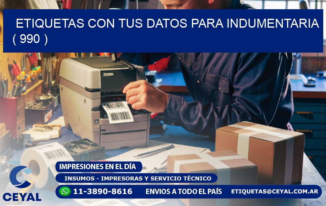 ETIQUETAS CON TUS DATOS PARA INDUMENTARIA ( 990 )