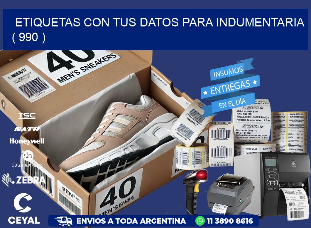 ETIQUETAS CON TUS DATOS PARA INDUMENTARIA ( 990 )