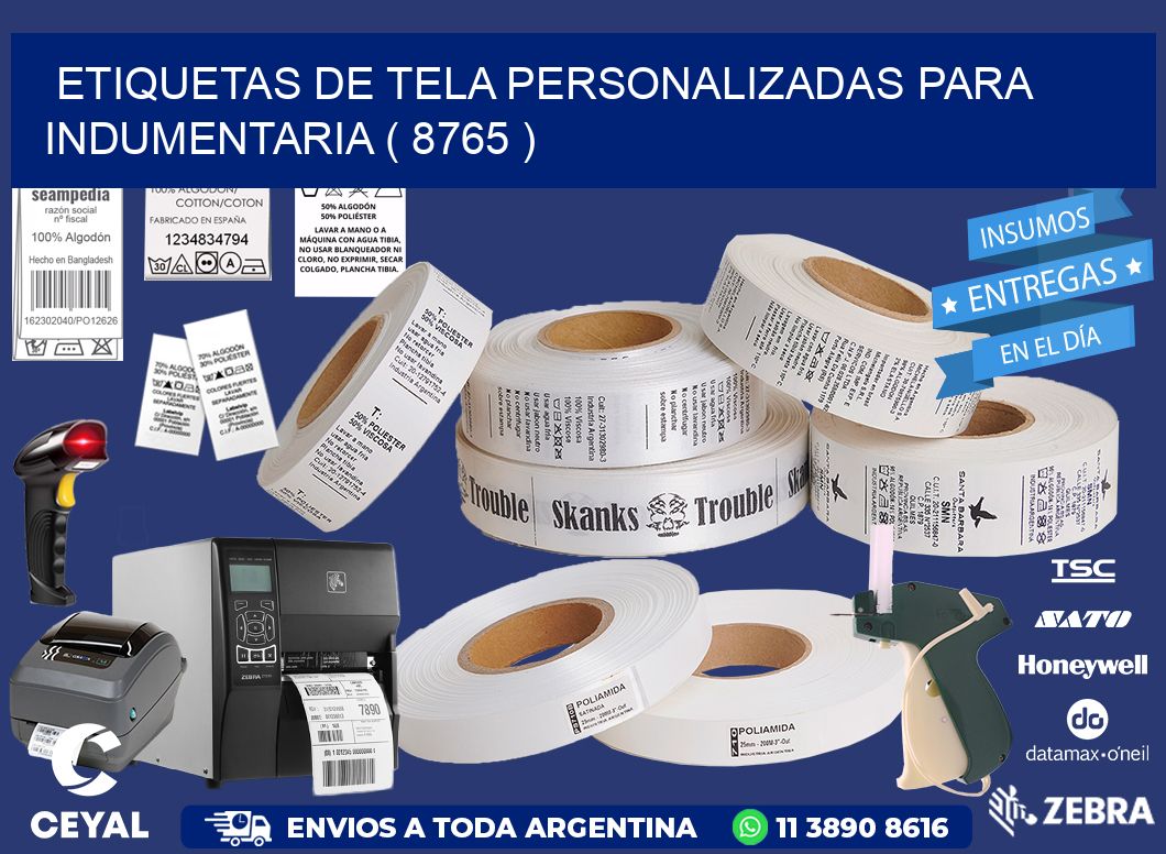 ETIQUETAS DE TELA PERSONALIZADAS PARA INDUMENTARIA ( 8765 )