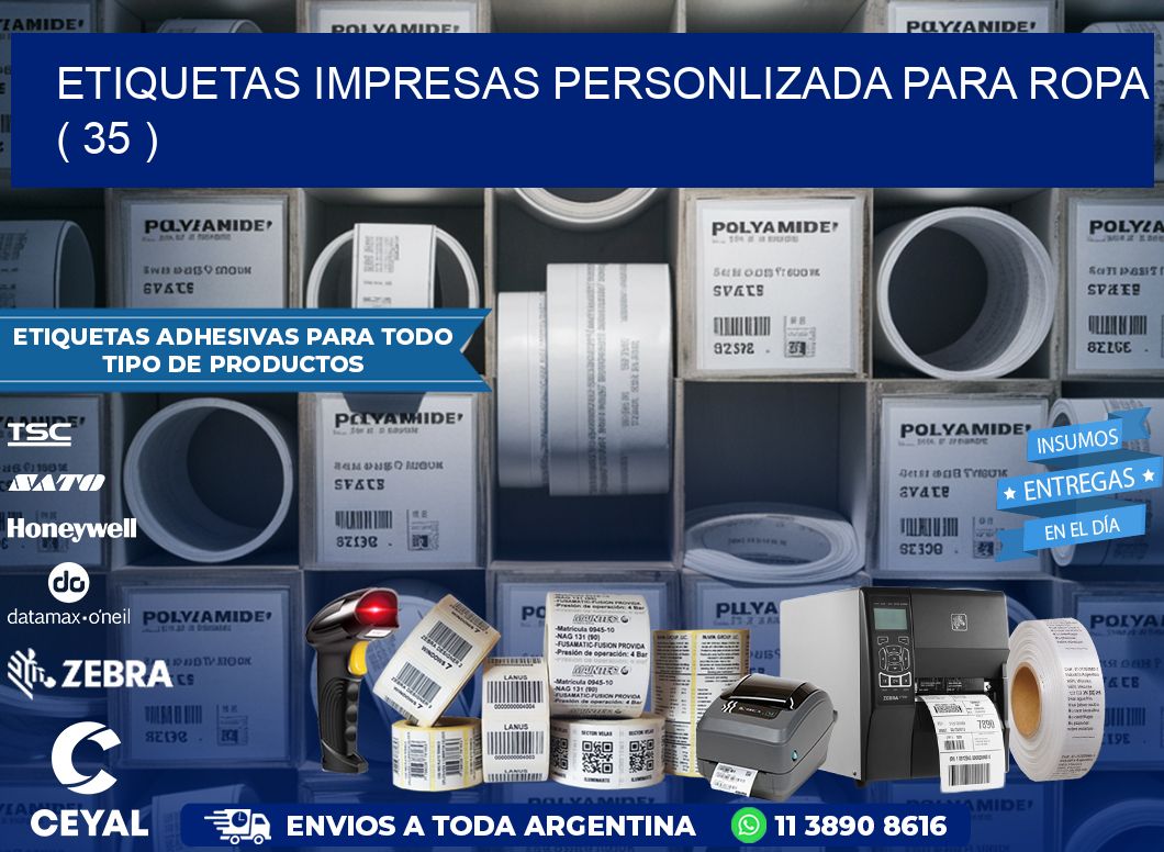ETIQUETAS IMPRESAS PERSONLIZADA PARA ROPA   ( 35 )