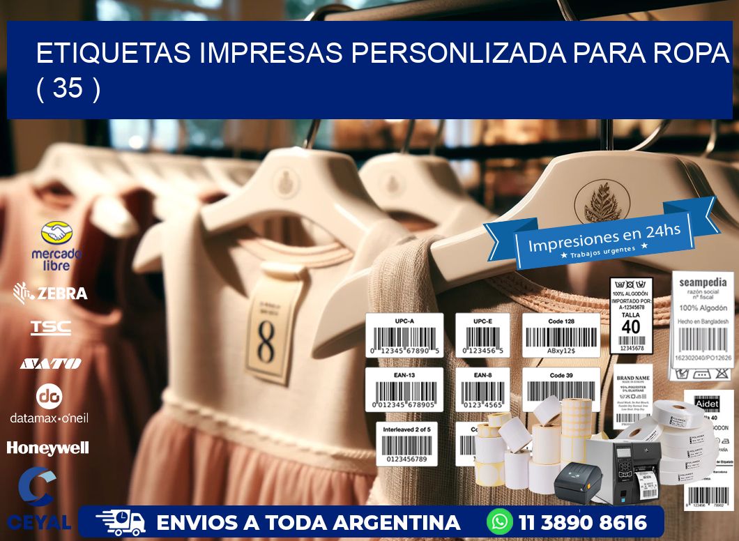 ETIQUETAS IMPRESAS PERSONLIZADA PARA ROPA   ( 35 )