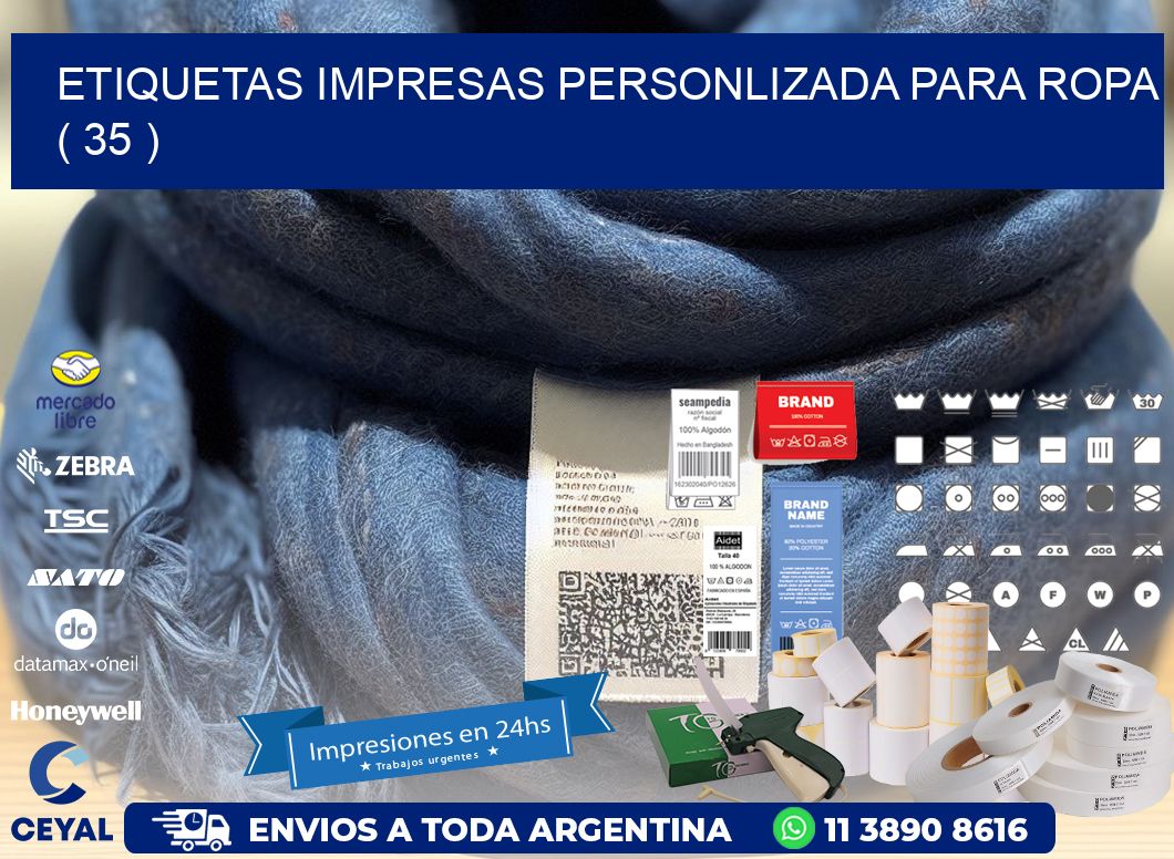 ETIQUETAS IMPRESAS PERSONLIZADA PARA ROPA   ( 35 )