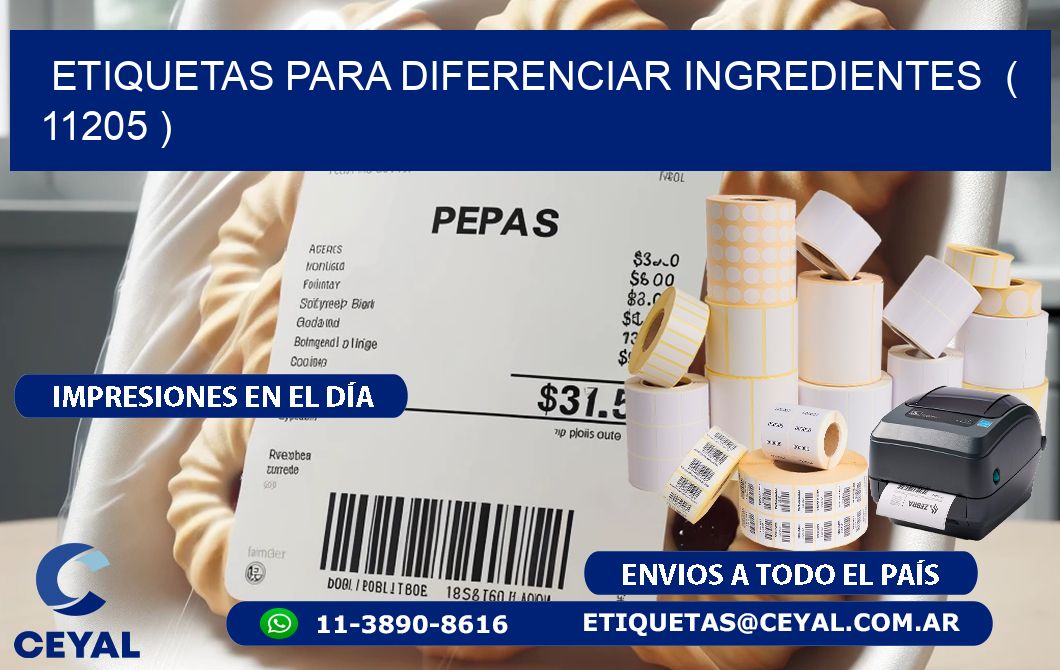 ETIQUETAS PARA DIFERENCIAR INGREDIENTES  ( 11205 )