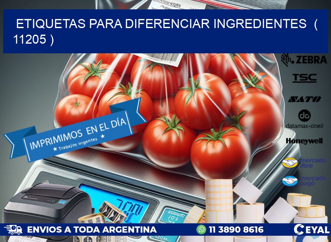 ETIQUETAS PARA DIFERENCIAR INGREDIENTES  ( 11205 )