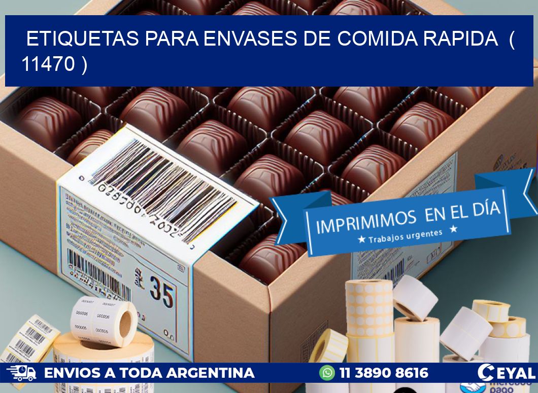 ETIQUETAS PARA ENVASES DE COMIDA RAPIDA  ( 11470 )